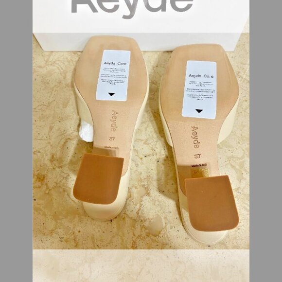 Aeyde NIB ALE Metallic Mule Sandals (Orig.$480) w/tax (Size 7B/37EU) Color-Cream - Picture 8 of 8